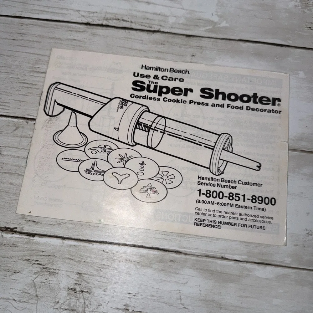 Hamilton Beach The Super Shooter Use And Care Booklet